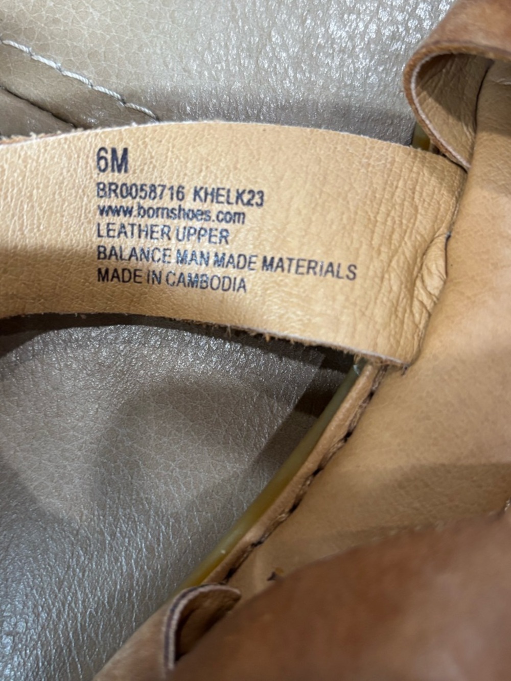 Born Tan Leather Crisscross comfortable cushioned strappy Sandals - Picture 6 of 7
